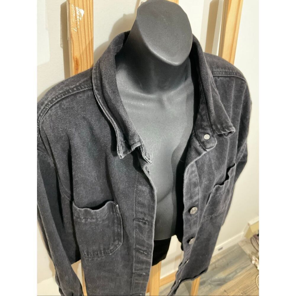 Cisono black wash denim button down jacket size large - Picture 2 of 10